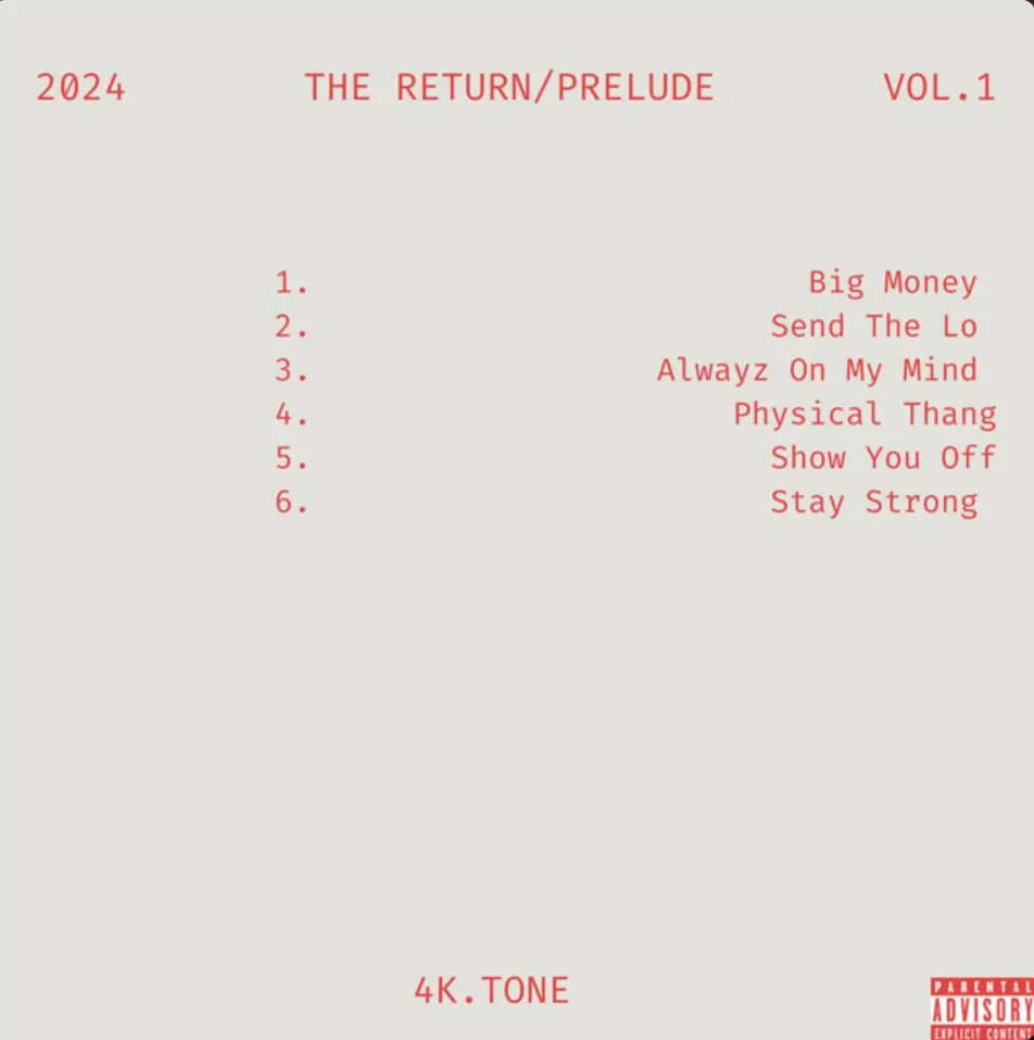 4K.TONE’S ALL ABOUT THE HUSTLIN’, BUSTLIN’, AND LOVIN’ ON HIS NEW EP “THE RETURN, VOL.1”